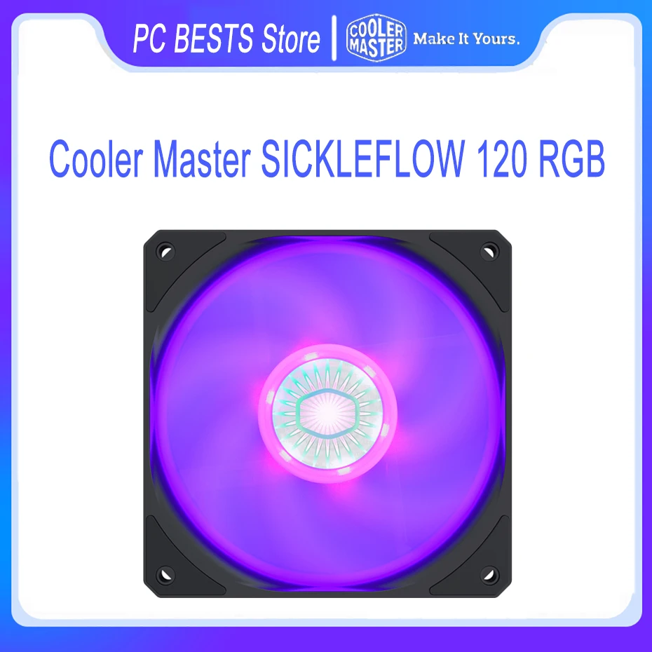 

Кулер Master SickleFlow 120 RGB 120 мм, компьютерный чехол, кулер для ЦП, тихий вентилятор охлаждения, RGB 12 В/4 контакта для охлаждения жидкости и воздуха Ц...