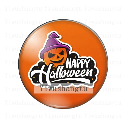 Фотошон для Хэллоуина круглый стеклянный кабошон с плоской задней поверхностью