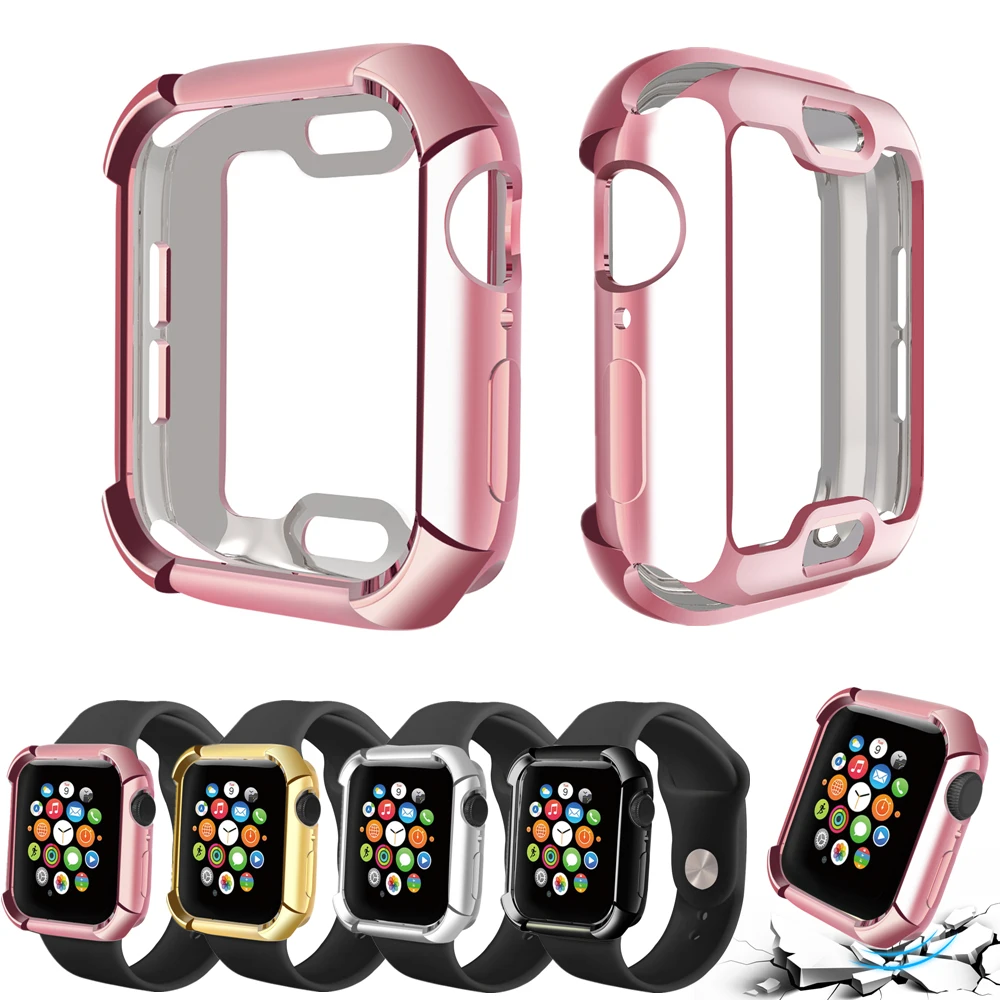 Мягкий чехол из ТПУ с покрытием для Apple Watch 40 мм 44 серия 4 силиконовый бампер iWatch 5