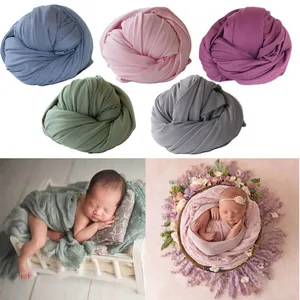 Эластичная ткань для новорожденных, реквизит для фотосъемки, мягкие однотонные фоны для новорожденных, аксессуары для детской фотосъемки