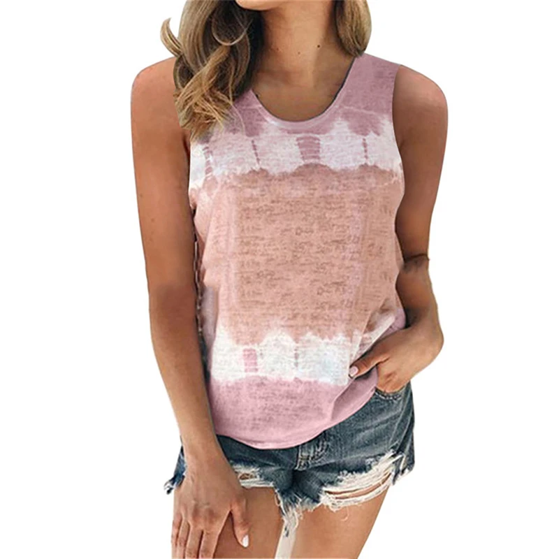 

2020 Newly Casual Women Summer Tops Ladies Simple Tops Shirts For Women Sleeveless Tops Round Neck Beach Holiday Vest