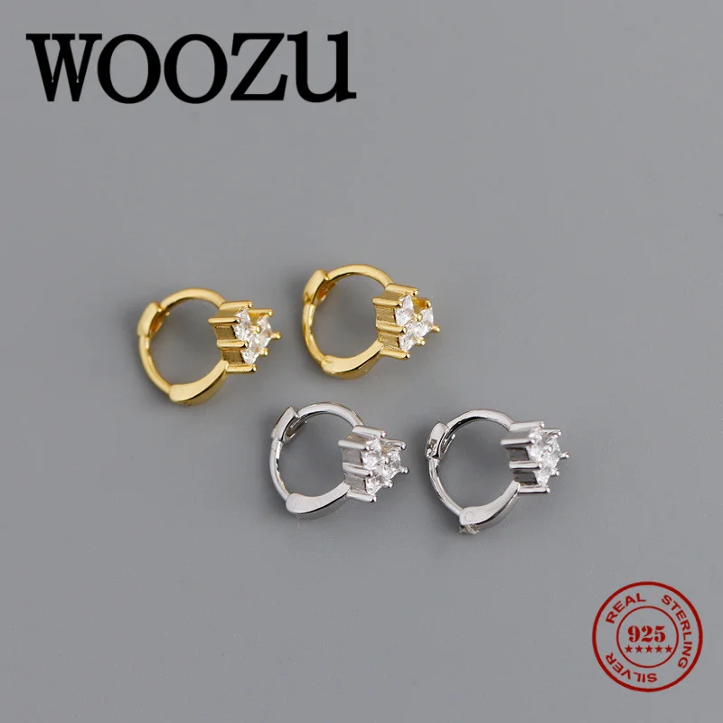 WOOZU натуральная 925 стерлингового серебра в Корейском стиле паве квадратный