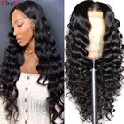 Парик из натуральных волос с крупными волнами, 13x4, 32 дюйма