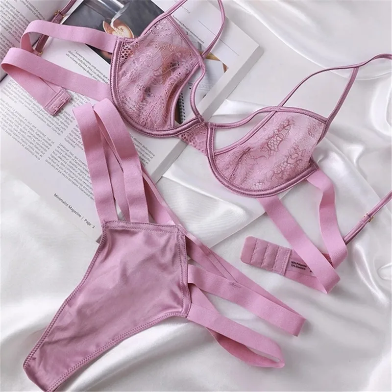 

Hjwsfdcai Women Transparent Lace Hollow Bra Lingerie Ultra-thin Comfortable Underwear Set Comfortable Push Up Brassiere