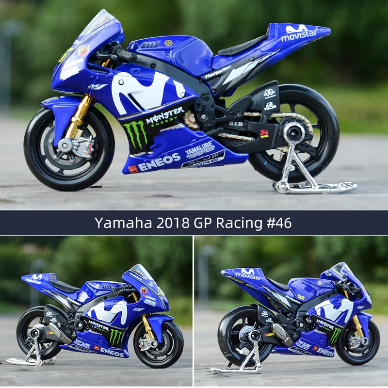 

Maisto 1:18 Yamaha Motorcycle YZR-M1 No#46 2018 World Championship Rossi Simulation Alloy Diecast Model Display Toy Collection