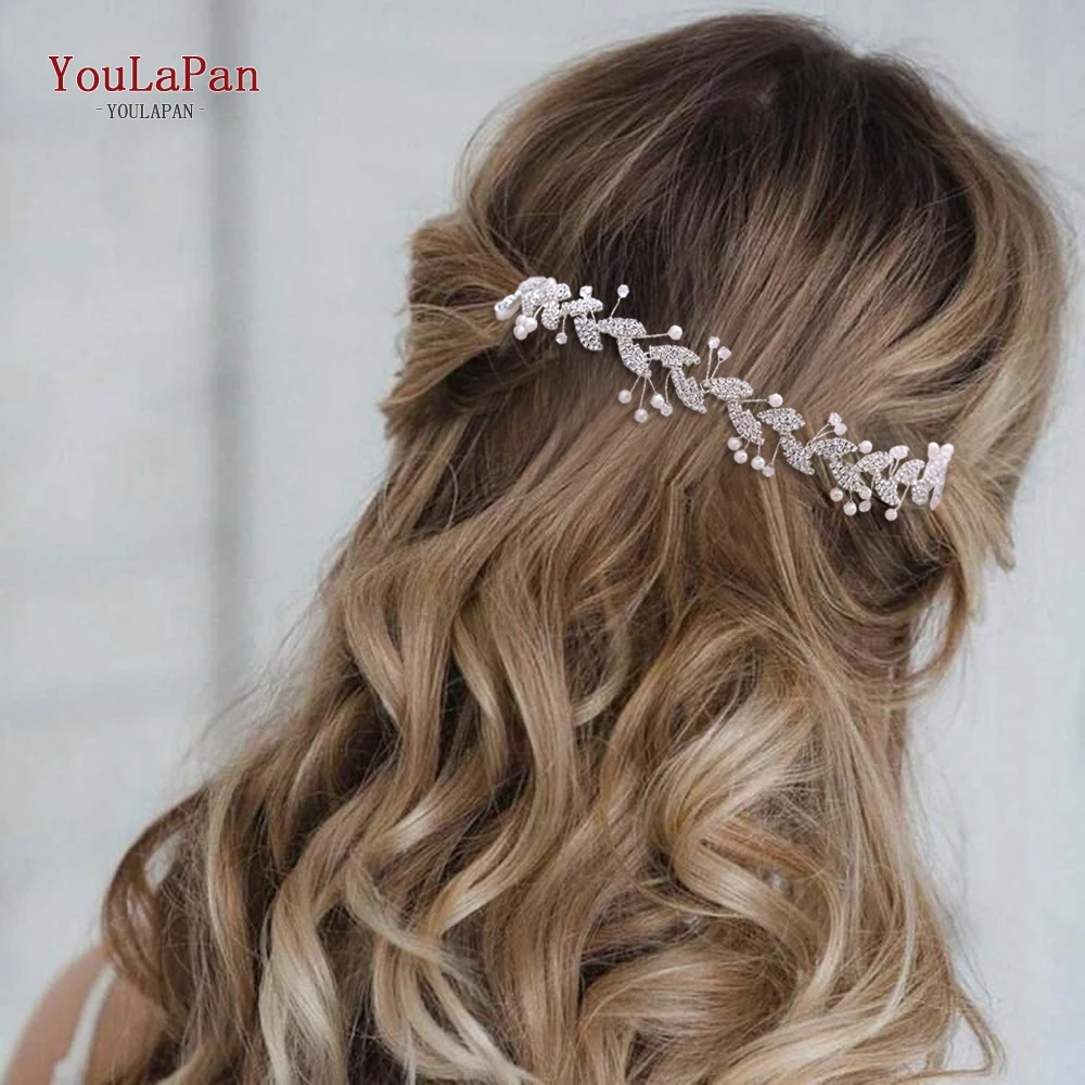 TOPQUEEN HP251 двойная расческа заколка для волос в виде листьев свадебные аксессуары