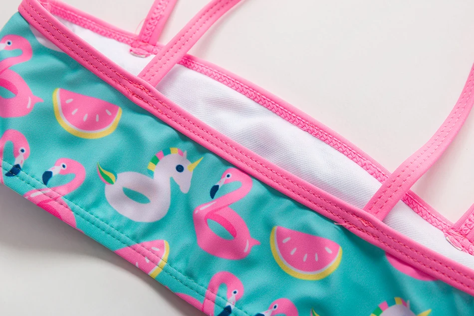 Купальник для девочек с изображением фламинго купальник оборками детская одежда