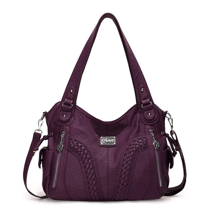 Вместительная Портативная сумка для женщин среднего возраста фиолетовая