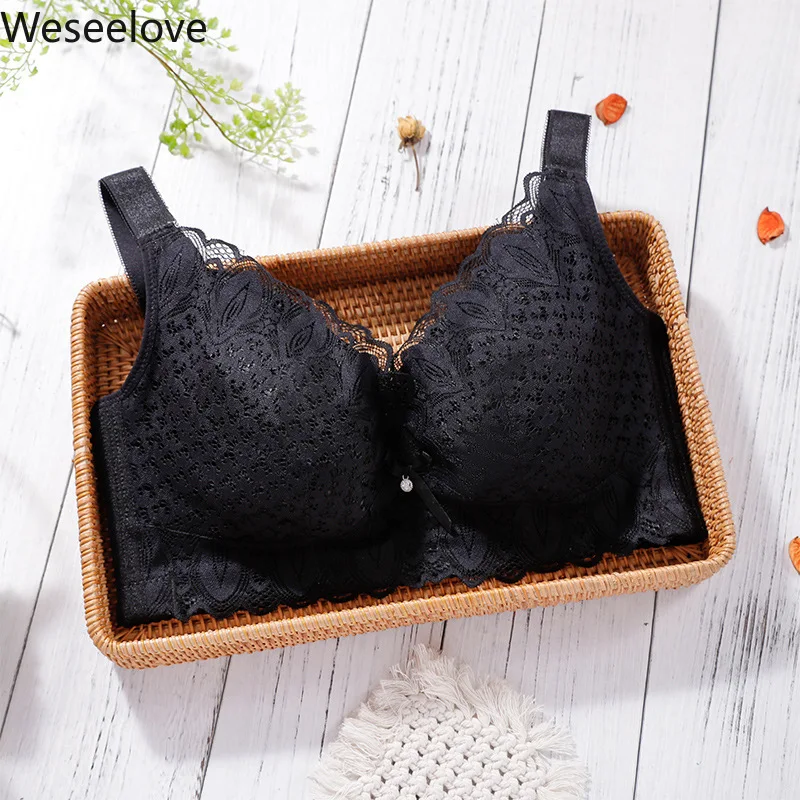 

Weseelove Women Lace Pink Underwear Summer and Autumn Push Up Bra Plus Size Lingerie Bralette Lace Sexy Bras Extra Large X46-2