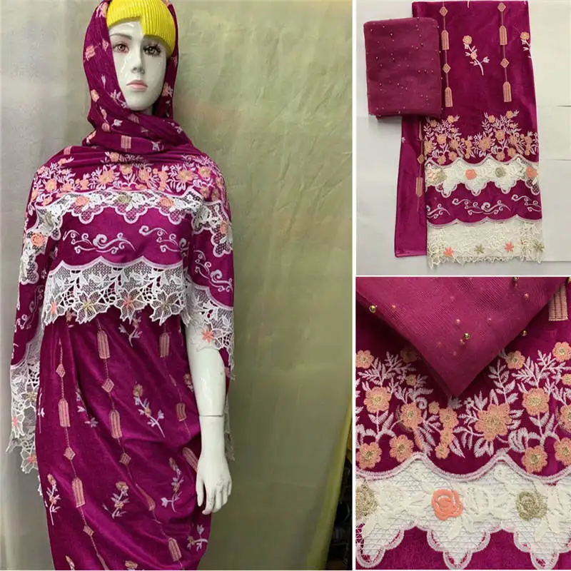 

Африканская бархатная кружевная ткань 2020, высокое качество, 7 ярдов, с вышивкой, бархатная шелковая ткань для свадьбы, швейный материал. L88198