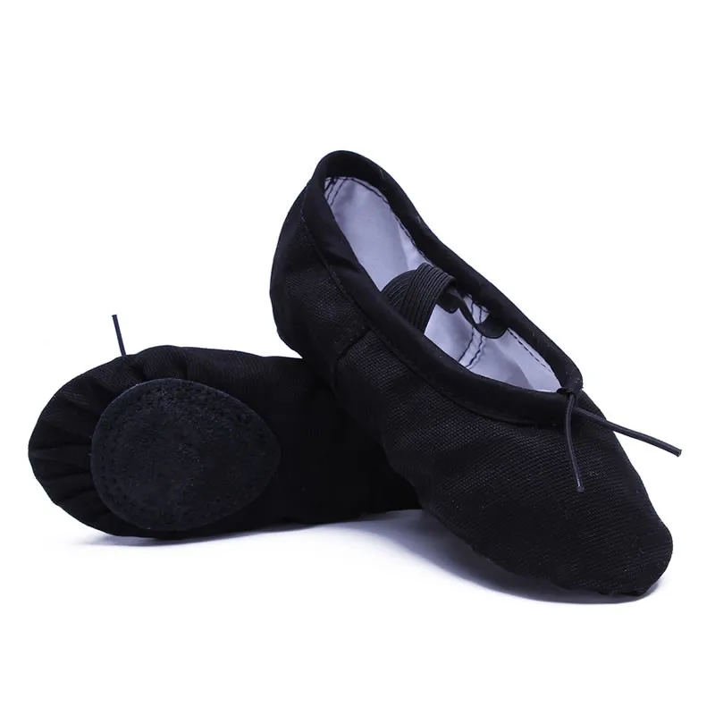 Size15-26cm черные холщовые танцевальные туфли из мягкой коровьей замши танцевальная
