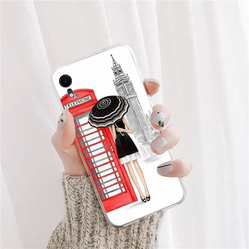 

YNDFCNB Paris Girl Summer Legs Travel Phone Case For iPhone X XS MAX 11 12 pro max 6 6s 7 7plus 8 8Plus 5 5S XR se 2020 case