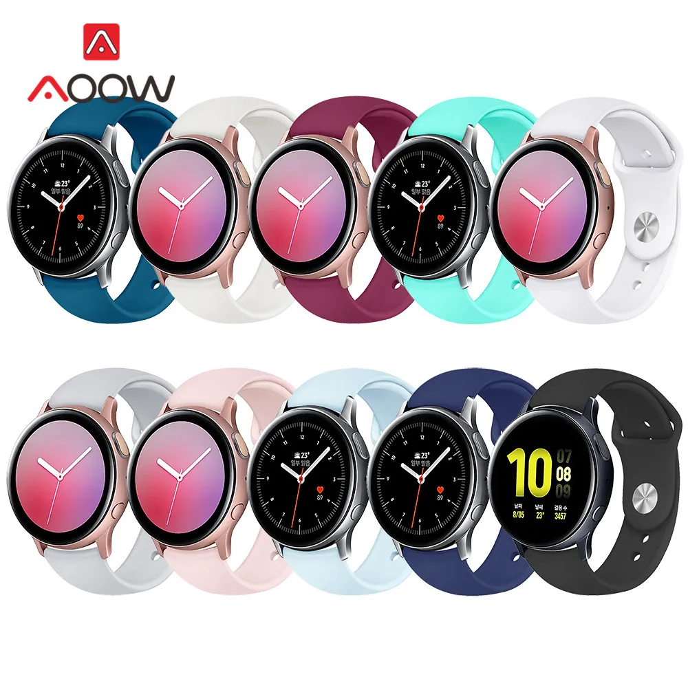 20 мм 22 мм силиконовый ремешок для samsung Galaxy Watch Active 2 40 мм 44 мм 42 мм gear S2 S3 Active2 Amazfit huawei браслет Band Correa