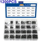 1200 шт.компл. черные потайные винты с плоской головкой с крестообразными встраиваемыми винтами M1.2 M1.4 M1.5 M1.7 M2 из углеродистой стали