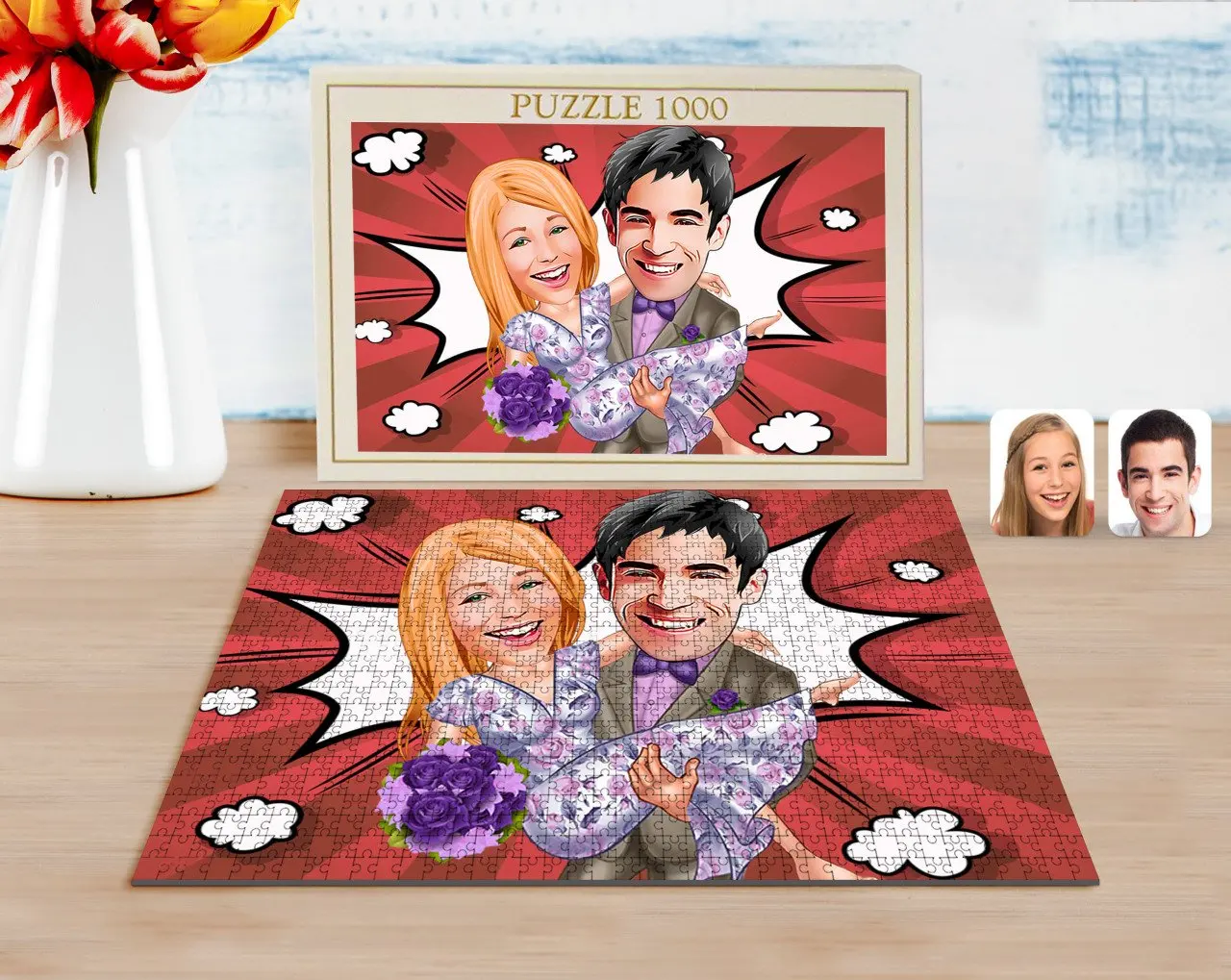 

Personalized Valentine Caricature of 1000 Piece Professional Puzzle-56
