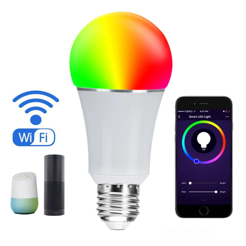 Светодиодная лампа 7 Вт светильник WiFi умный RGB Цвет изменение Светильник лампы Alexa