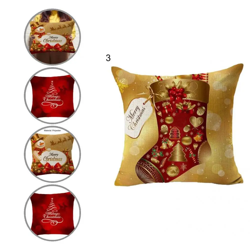 

Милый чехол для подушки многоразовый винтажный квадратный Рождественский чехол для подушки Чехол для подушки