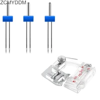 zcmyddm 3 size sewing machine double twin needles with adjustable bias tape binding presser foot diy sewing accessories