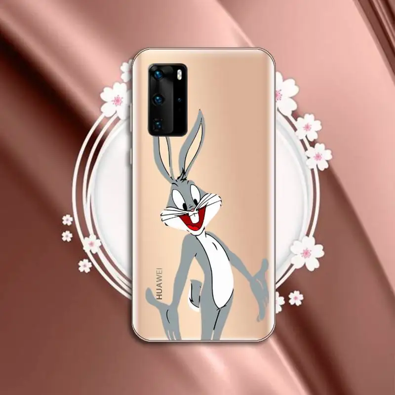 

Bugs Bunny cute cartoon pattern luxury protective Phone Case funda Transparent for Huawei P honor 8 10i 20 30 40 smart 2019