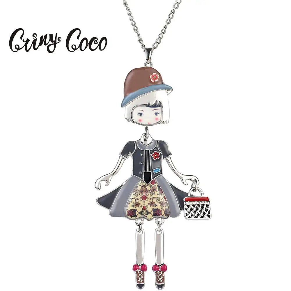 Очаровательное посеребренное длинное Кукольное ожерелье s для женщин и девушек