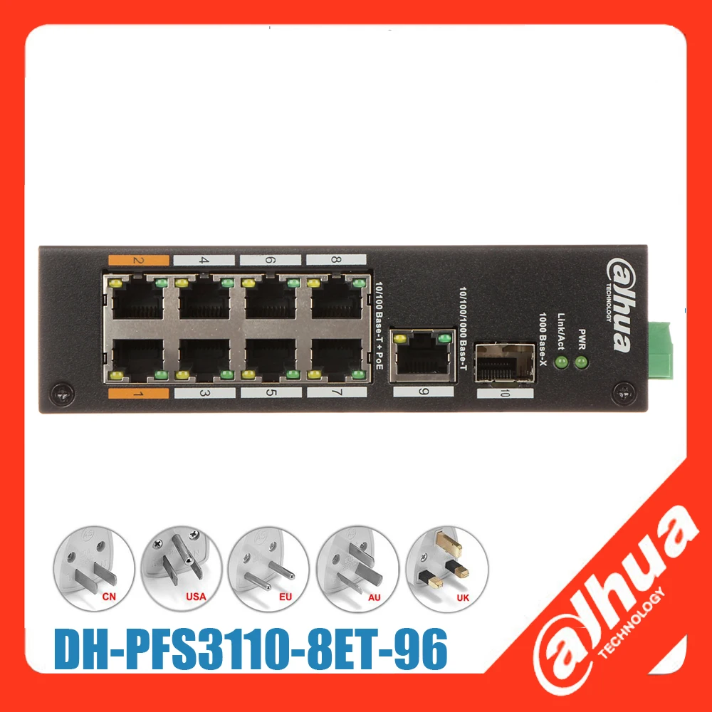 Dahua poe switch  PFS3110-8ET-96 8-Port PoE Switch (Unmanaged) DH-PFS3110-8ET-96