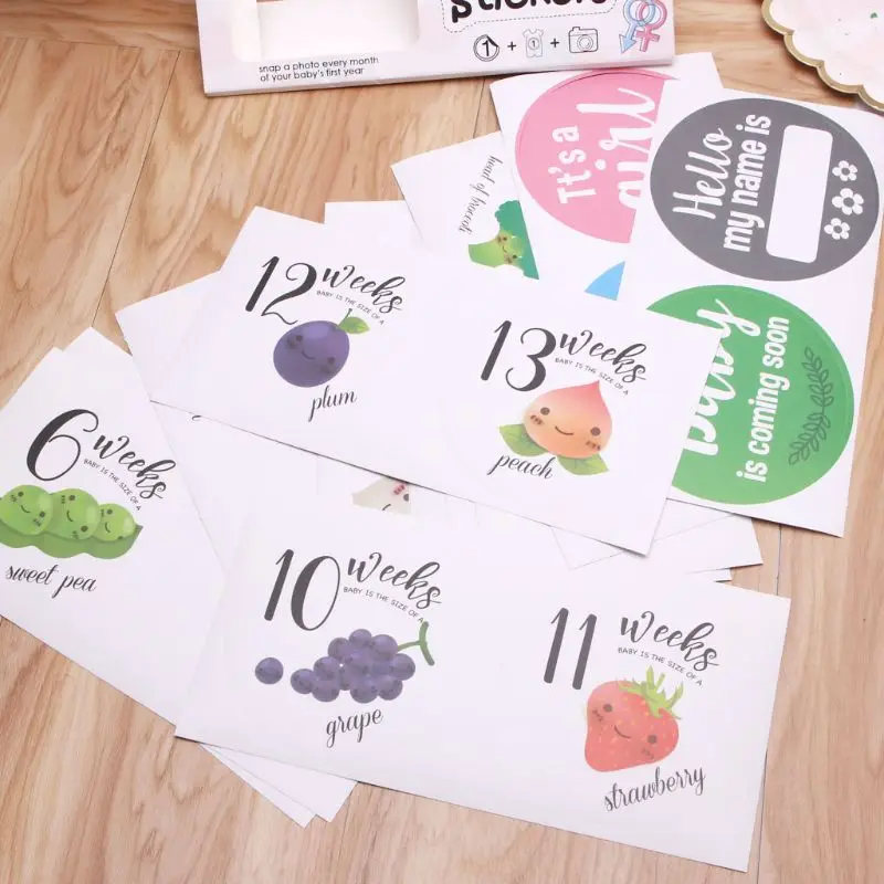 

2021 New 28 Pcs Pregnancy Weekly Belly Growth Stickers Maternity Week Sticker - Pregnant Expecting Photo Prop Keepsake