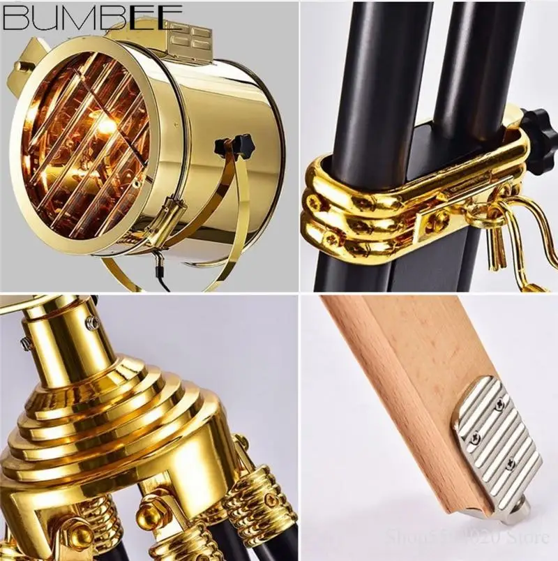 Американский Ретро тренога торшеры креативные скандинавские серебристые