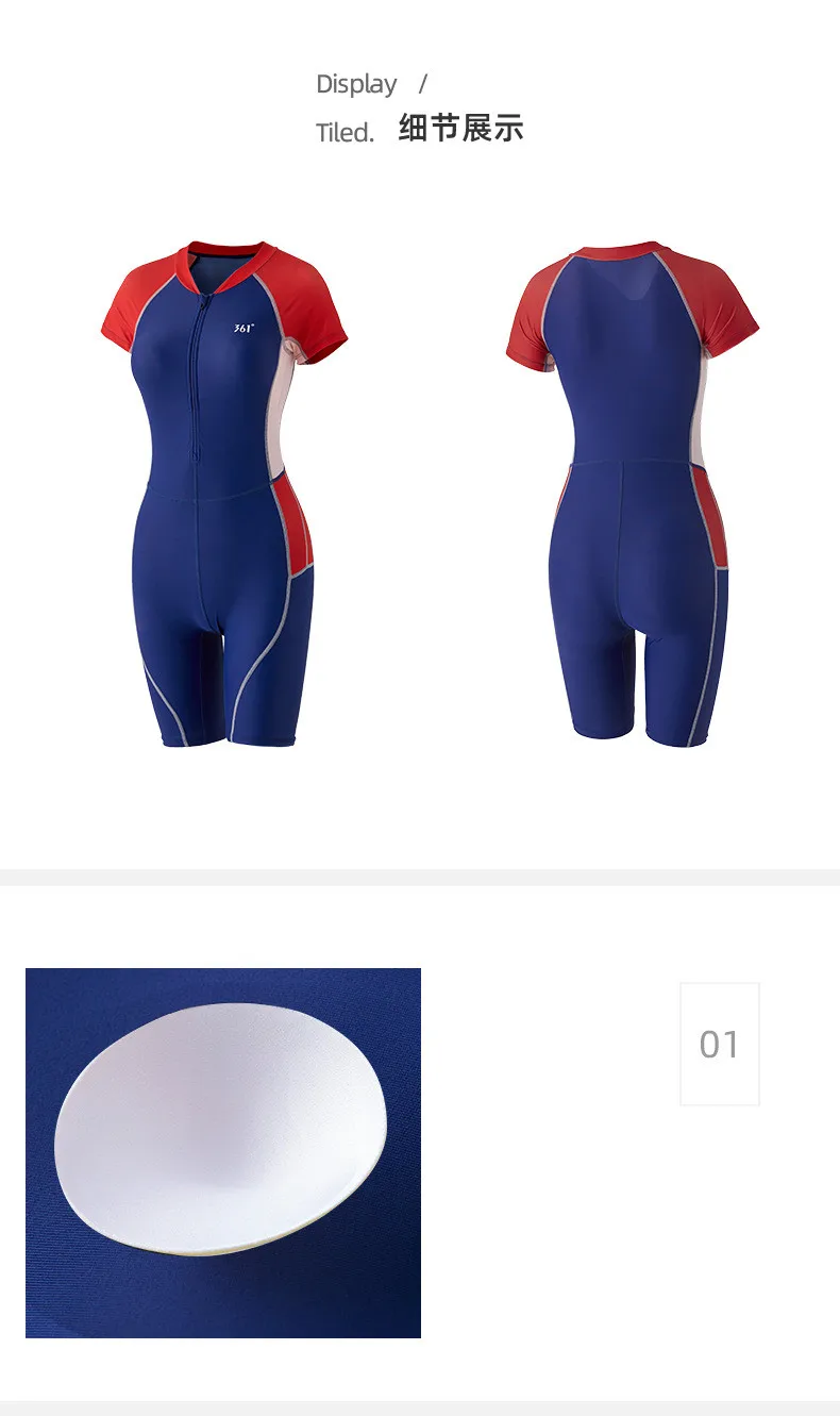 361 Push Up Women Swimwear Sexy Knee Length Swimsuit One Piece Competitive Swimsuit Girl Surfing Beach WaterProof Bathing Suit