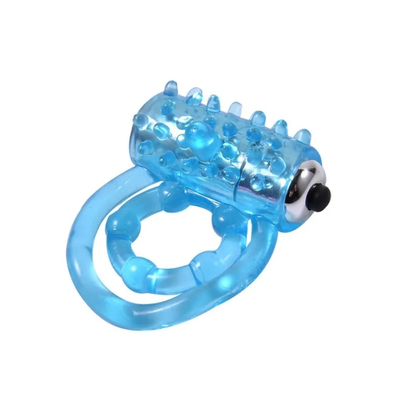 Для мужчин двойное вибрирующее кольцо на пенис из мягкого прозрачного пластика в