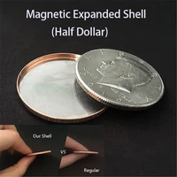 magnetic expanded shell half dollar magic tricks stage magia gimmick illusion props appearing vanishing coin magie magicians