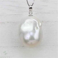 15 26mm white baroque pearl pendant classic party fashion women real jewelry dangle gift