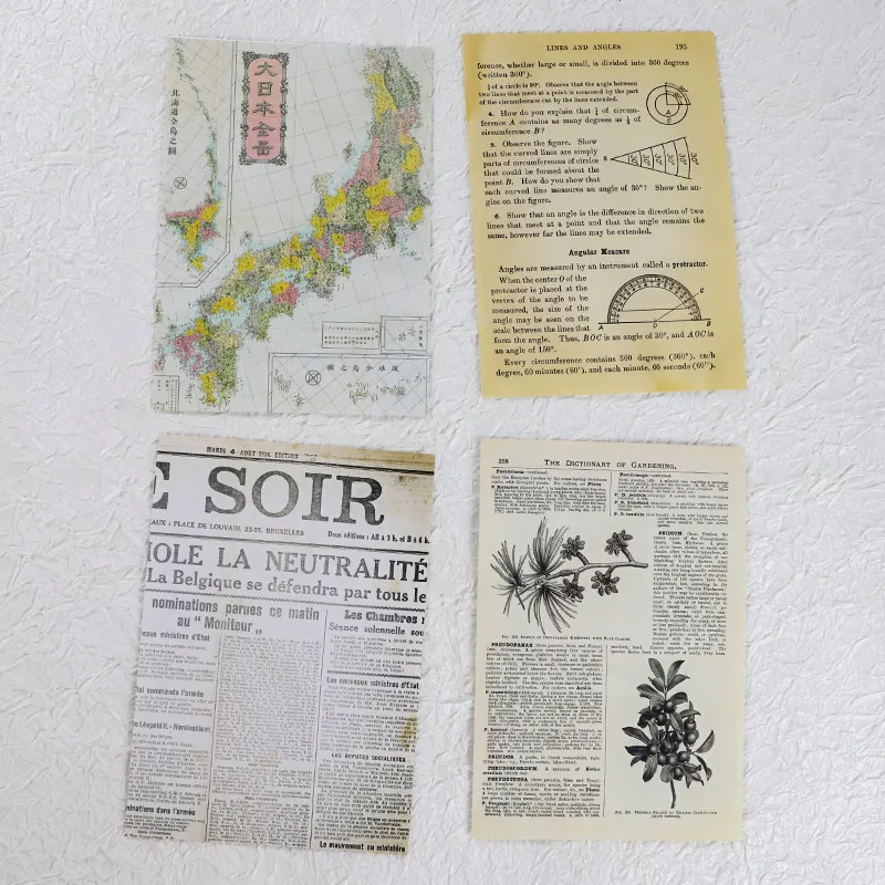 

30 pcs Vintage Old book page Material paper DIY Scrapbooking Diary decor Stationery material Decorative paper small business
