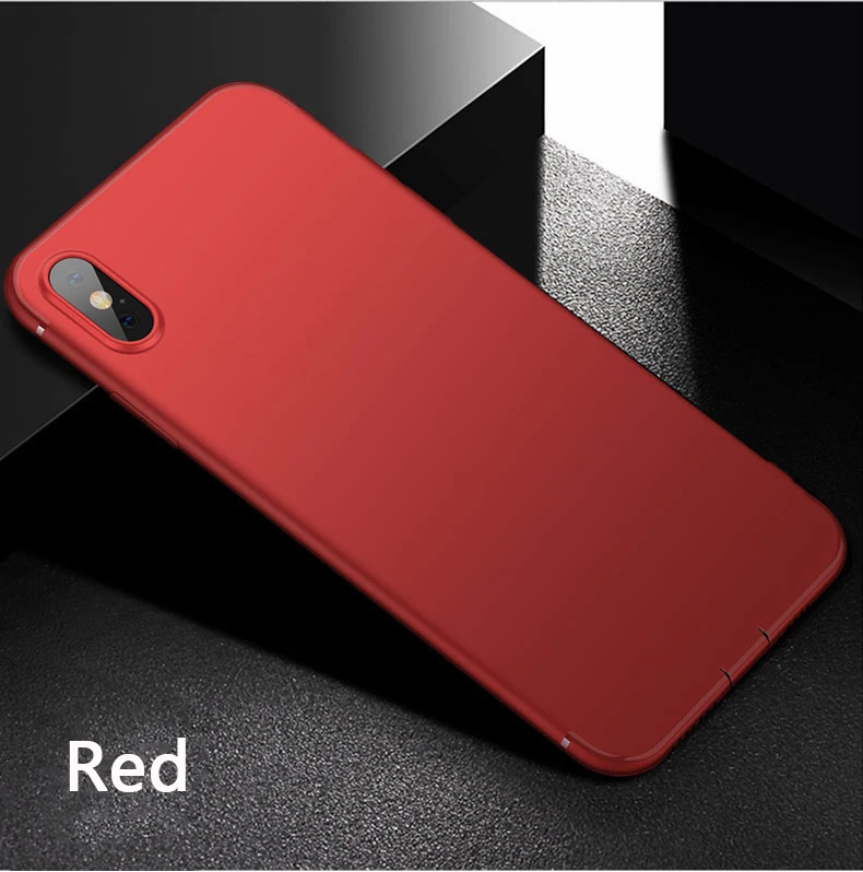 Матовый ультратонкий чехол для iphone 11 Pro Max X XR 10 XS Max 7 8 6 S 6 S 5 5S 5SE Мягкий силиконовый чехол для телефона - Цвет: Красный