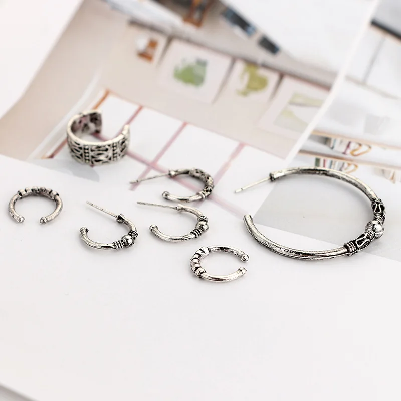 1 комплект модные женские круглые металлические богемные серьги