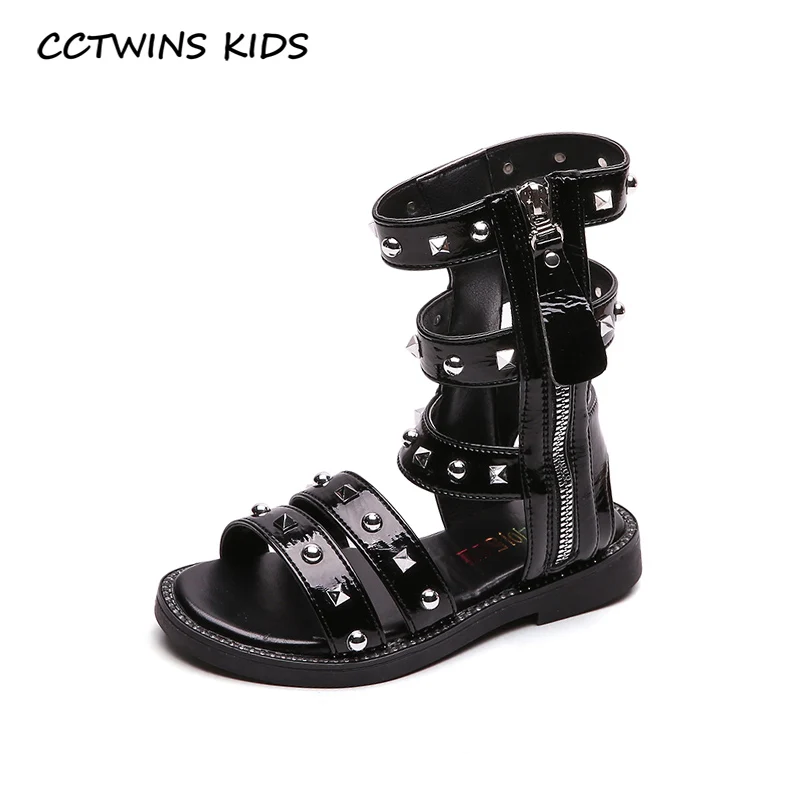 Kids Shoes 2020 Summer New Baby Pu Leather Gladiator Sandals Girls Brand High Top Children Fashion Stud Flat PY-GS-003 | Детская одежда