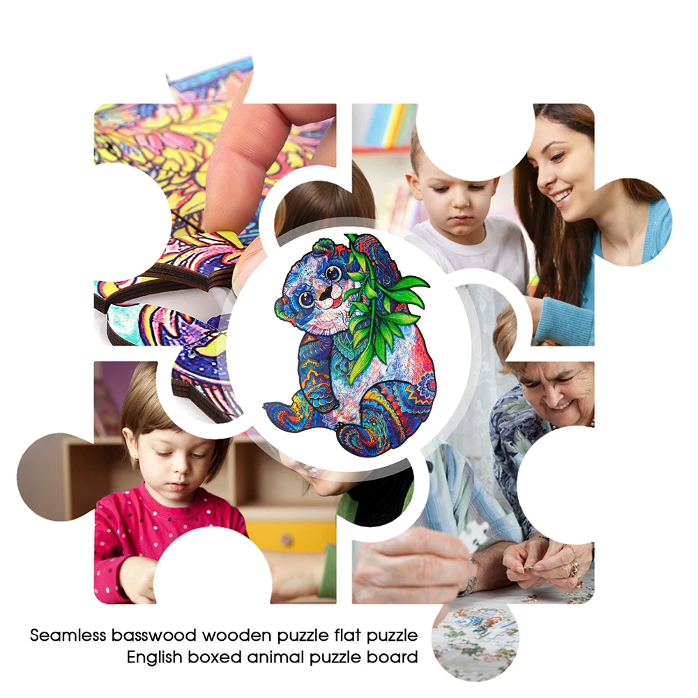 

Wooden Puzzle Animals Panda Puzzle Toy Each Piece Is Cartoon Animal Wooden Jigsaw Puzzle For Adults Kids Toys