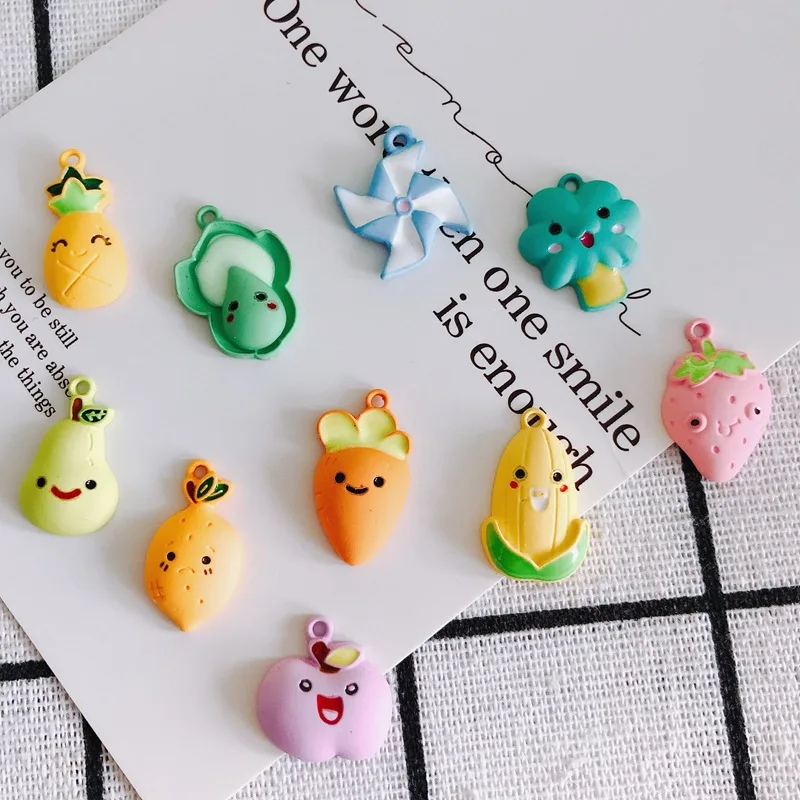 

Новые милые Мультяшные Подвески в виде фруктов и овощей для самостоятельного изготовления ожерелья и сережек ручной работы аксессуары для ...