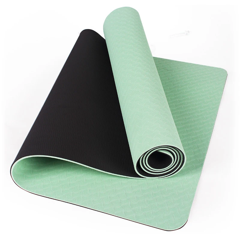 

TPE Two-Color Yoga Mat For Beginners Home Fitness Blanket Positioning Line Non-Slip Microfiber Gymnastics Exercise Mat