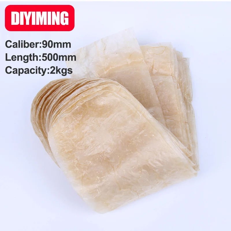 1 шт. Salame упаковочная оболочка для колбасных изделий Ширина 140 мм Калибр 90 мм Length500mm, для домашнего использования, большой ветчина колбаса оболочки корпуса