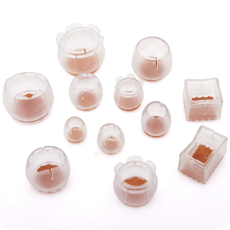 

10pcs Silicone Rectangle Square Round Chair Leg Caps Feet Pads Furniture Table Covers Wood Floor Protectors RH