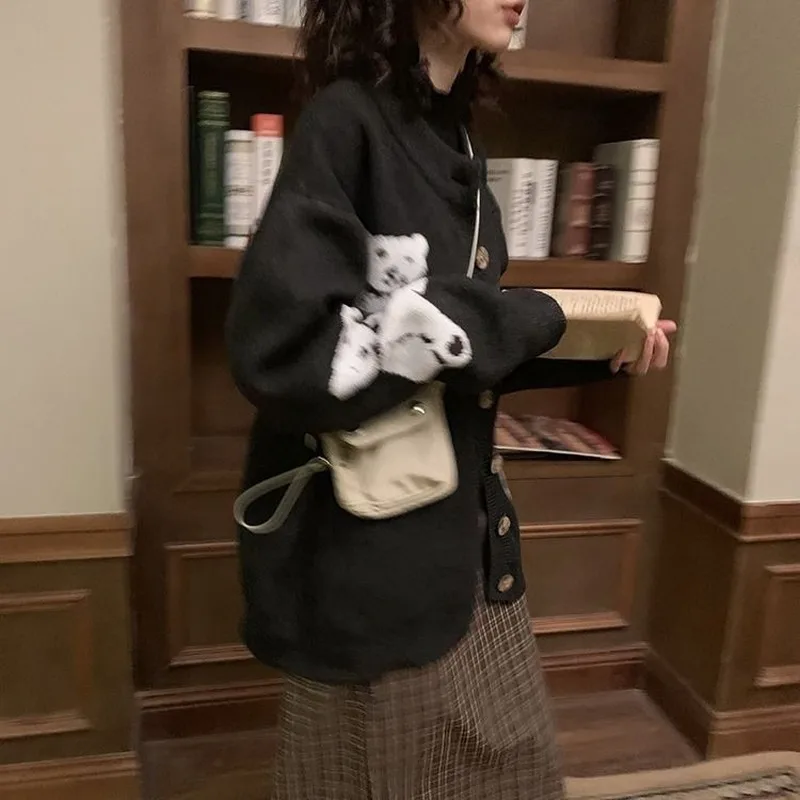 Весенний свитер 2021 корейский стиль женская винтажная одежда кардиганы с