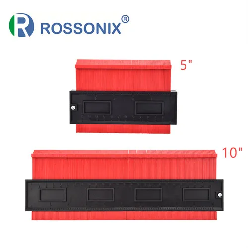 10 inch 5 inch red Rossonix пластиковый профиль копировальный Калибр 5 дюймов 10 дюймов форма контурный Калибр Дубликатор стандартная ширина Деревянный инструмент для маркировки тилинга Ламин - Цвет: 10 inch 5 inch red
