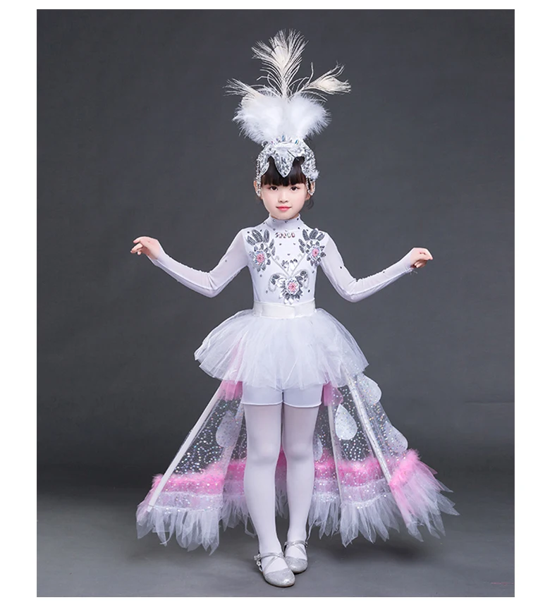 Girls Dance Costumes Kindergarten National Dancing Uniform Elegant Carnival Peacock Stage Performance Clothing Halloween | Тематическая
