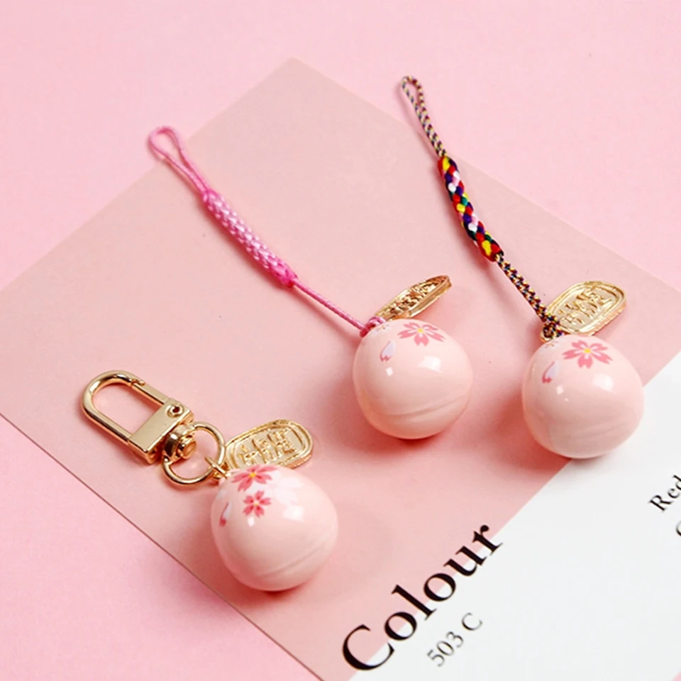 Милые японские ремешки для телефона iPhone Samsung с водяным звуком колокольчиком