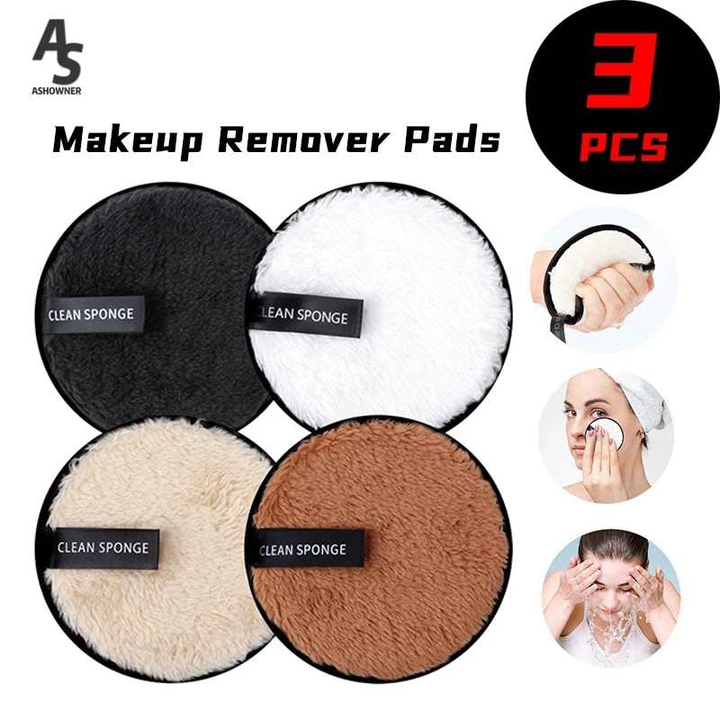 

1/3pcs Makeup Remover Pads Cosmetics Reusable Face Towel Make-up Wipes Cloth Washable Cotton Pads Skin Care Cleansing Puff Tool