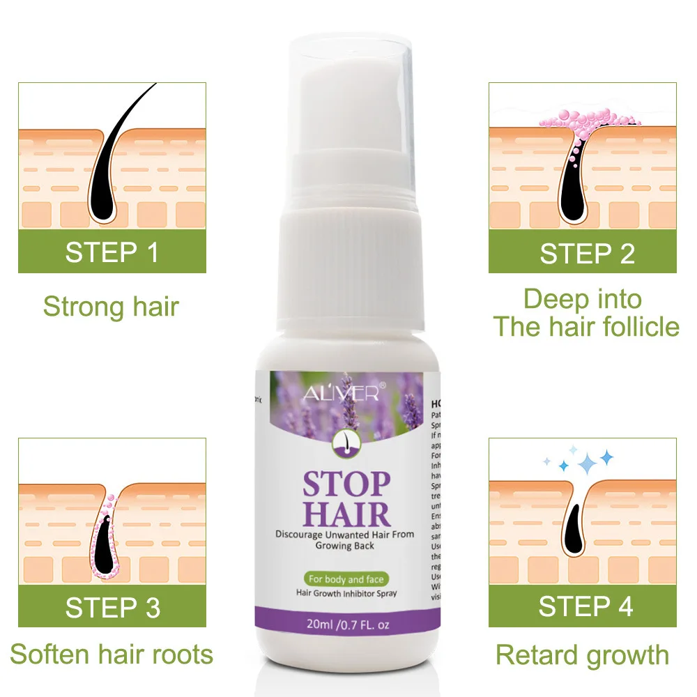 Перманентный ингибитор роста волос спрей для бороды бикини интимные ноги тело