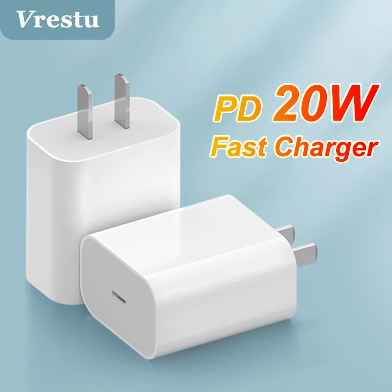 

PD20W Fast Charger Mobile Phone Charging Port USB with PD Charging Head Fast Power Adapter for iPhone 13 Mini 12 X XR 8 iPad Pro