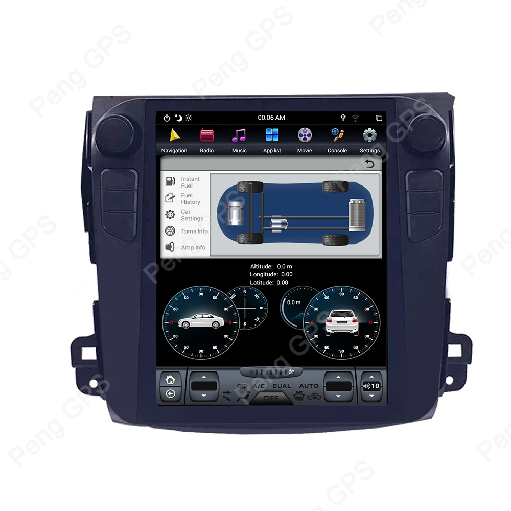 

Car GPS Navigation For Mitsubishi Outlander Citroen C-Crosser Peugeot 4007 CD Player 4K Headunit 6 Core Tesla Style Android 9.0