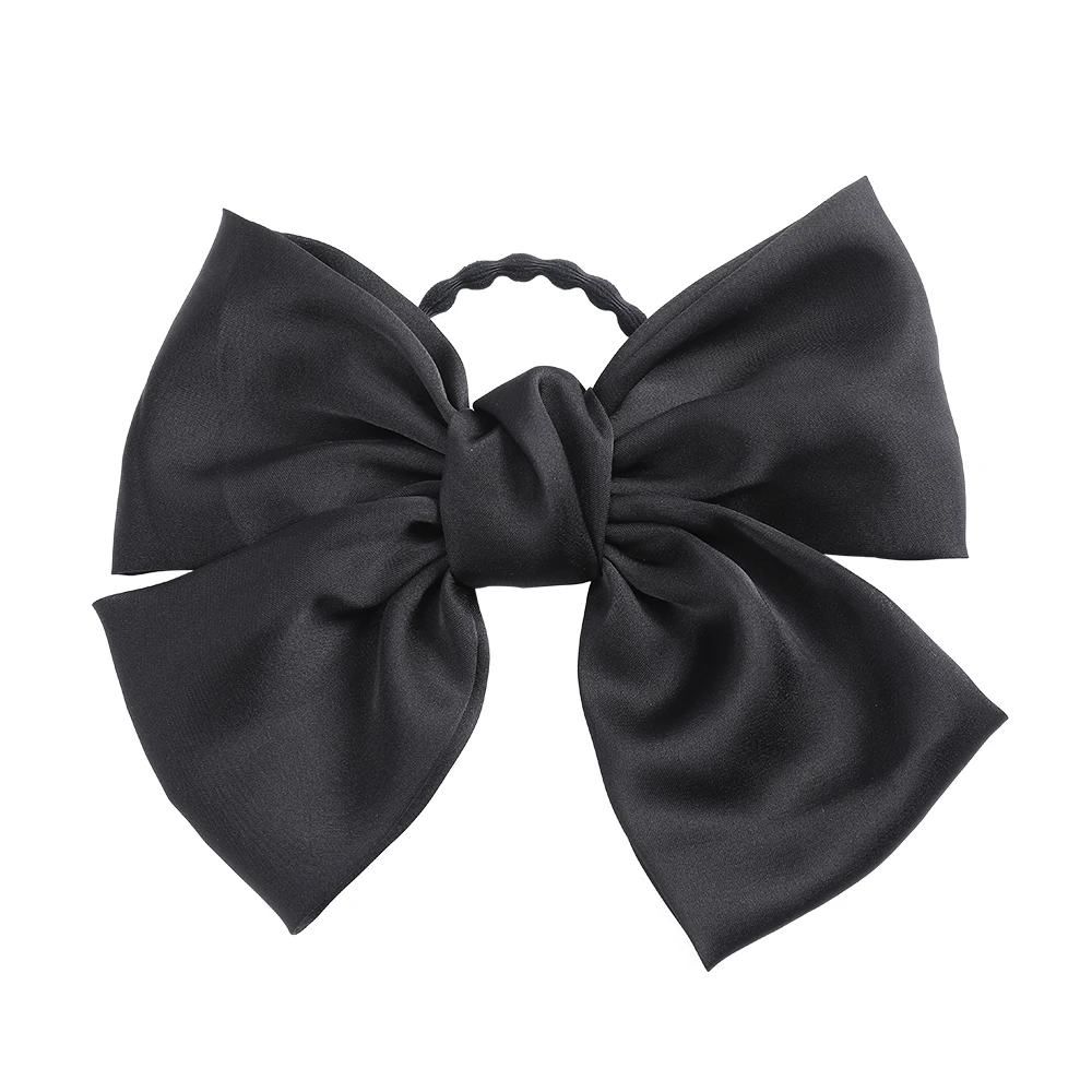 Hair ring-black Haimeikang, большой бант для волос, заколки для волос, атлас, два слоя, Бабочка, бант, Шпилька для девушек, аксессуары для волос для женщин, Шпилька-бант - Цвет: Hair ring-black
