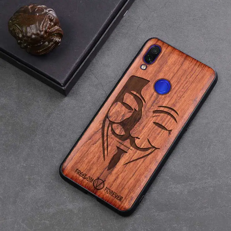 Чехол для Xiaomi Redmi Note 7 тонкий деревянный чехол-бампер из ТПУ Xiomi note7 pro новые чехлы